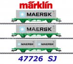 47726 Marklin Set of 3 container cars type Lgns "MAERSK" of the SJ
