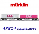 47814 Marklin Dvojitý kontejnerový vůz řady Sggrss 80, RailReLease s kontejnery ONE
