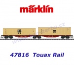 47816 Marklin  Dvojitý kontejnerový vůz řady Sggrss 80, Touax Rail. se 2 kontejnery MSC.