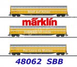 48062 Marklin Set 3 velkokapacitních vozů s posuvnými stěnami řady Habbiillnss