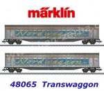 48065 Marklin Set 2 vozů s posuvnými stěnami řady Habiins  "Transwaggon"