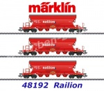 48192 Marklin Set of 3 dump cars Type Tanoos 896 with hinged roofs Railion of the DB
