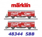 48344 Marklin Set 2 nákladních vozů s posuvnými stěnami "Coca-Cola", SBB