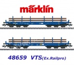 48659 Marklin Set of 2 type Salmmps heavy-duty flat cars  for Voestalpine Track
