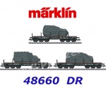 48660 Marklin Set of 3 Heavy-Duty Flat Cars Type SSyms Köln of the DR