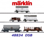 48834 Marklin Set of five different design freight cars of the DSB