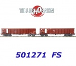 501271 Tillig Set of 2 open cars Type Eanos with scrap loading of the FS