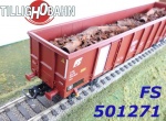 501271 Tillig Set of 2 open cars Type Eanos with scrap loading of the FS