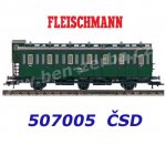 507005 Fleischmann Osobní vůz tříosý C3 pr11 s budkou brzdaře, ČSD