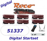 51337 Roco  Digital start set - z21 Steam locomotive BR 057 with 6 freight cars - Sound