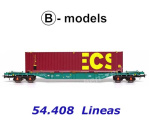 54.408  B-models Kontejnerový vůz řady Sgns naložený kontejnerem ECS, LINEAS