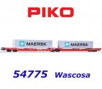54775 Piko  Plošinový vůz řady T 3000 Sdggmrss738 s kontejnery "Maersk", DB