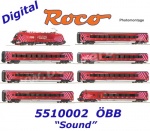 5510002 Roco 8 dílný set vlaku Regiojet "100 let OBB", OBB - Zvuk
