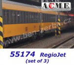 55174 A.C.M.E ACME Set of 3  Passenger Cars  in RegioJet livery