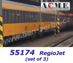 55174 A.C.M.E. ACME Set 3 rychlíkových osobních vozů v provedení RegioJet