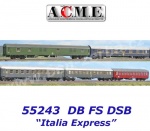 55243 A.C.M.E. ACME Set of 5 passenger cars “Italia Express” Copenhagen - Roma,  DB, FS, DSB