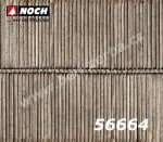 56664 Noch 3D 3D Cardboard Sheet “Timber Wall”, 250 x 125 mm, H0