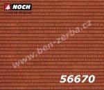 56670 Noch 3D Cardboard Sheet “Roof Tile”, 250 x 125 mm, H0