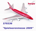 570336 Herpa Boeing 747SP 60th Anniversary "Spielwarenmesse 2009"