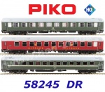 58245 Piko Set 3 osobních vozů  vlaku D 244 Brest - Köln #2 ,  DR