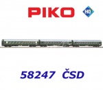 58247 Piko Set of 3 Passenger Cars Y  "Zapadni Express" of the CSD