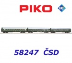 58247 Piko Set of 3 Passenger Cars Y  "Zapadni Express" of the CSD