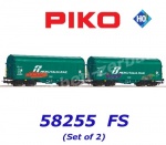58255 Piko Set of 2 sliding tarpaulin wagons Shimmns with graffiti of the FS