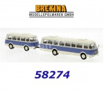 58274 Brekina Bus JZS Jelcz 043 with trailer PA 01, 1964,  H0