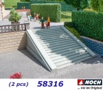 58316 Noch Otevřené venkovní schodiště, rovné, 2 ks H0