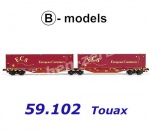 59.102 B-models Double Container Car Type Sggmrss, Touax