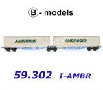 59.302 B-models  Dvojitý kontejnerový vůz řady Sggmrss,I-AMBR