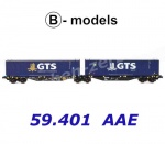 59.401 B-models  Dvojitý kontejnerový vůz řady Sggmrss, AAE Cargo