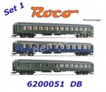 6200051 Roco Set of 3 e coaches for the D 377 “Hispania Express” of the DB Set 1