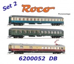 6200052 Roco Set of 3 e coaches for the D 377 “Hispania Express” of the DB Set 2