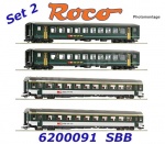 6200091 Roco Set 4 osobních vozů vlaku  Interregio 1617, SBB (Set č.2)