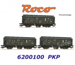 6200100 Roco Set 3 osobních vozů s kupé (ex-Prussian) řady By, PKP