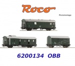 6200134 Roco  Set 3 doprovodných služebních vozů k jeřábu EDK 750, OBB