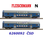 6260092 Fleischmann N Set 2 dvoupatrových vozů Bap, ČSD