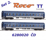 6280020 Roco TT Set dvou osobních vozů Y/B 70, ČD - Set č.2
