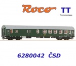6280042 Roco TT Osobní vůz 2. třídy se zavazadlový oddílem řady Y/B-70,  BDa, ČSD