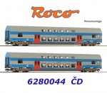 6280044 Roco TT Set 2 osobních dvoupodlažních vozů 2. třídy řady Bmto, ČD