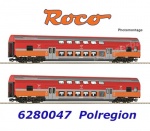 6280047 Roco TT Set 2 dvoupodlažních osobních vozů řady B16mnopux, Polregio