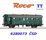 6280073 Roco TT 2nd class passenger coach, type Be of the CSD