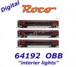 64192 Roco Souprava 3 vozů "Railjet" ÖBB "Spirit of Venezia" s osvětlením