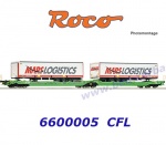 6600005 Roco Articulated double-pocket wagon of the type Sdggmrss/T3000e of the CFL Cargo