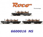 6600016 Roco Set of three heavy-duty wagons of the type S  of the NS