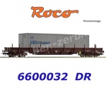 6600032 Roco Vůz se sklopnými klanicemi řady Res naložený kontejnerem "Deutrans", DR