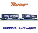 6600035 Roco Dvojitý kapsový vůz řady 738/T3000e se 2 návěsy truck  Intercombi