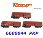 6600044 Roco Set 3 samovýsypných vozů řady Fads (WWyah), PKP