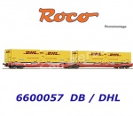 6600057 Roco Articulated double-pocket wagon 738/T3000e with 4“DHL” swap bodies, DB.